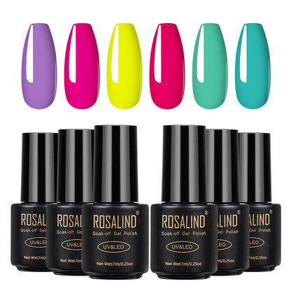 Fine Nail Polish Set - 6 Bottles of Vibrant Colors