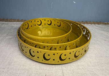 Eid Al-Adha Decorative Iron Tray – Geometric Home Accent