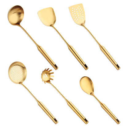 Gold Cooking Utensil Set – Spatula, Colander & Spoon Set for Kitchen