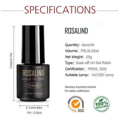 Fine Nail Polish Set - 6 Bottles of Vibrant Colors