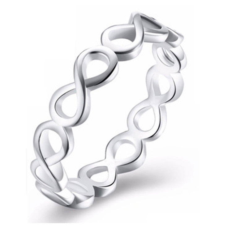 Simple Personality Hollow Out 8-Word Ring – Unisex, Adjustable Size