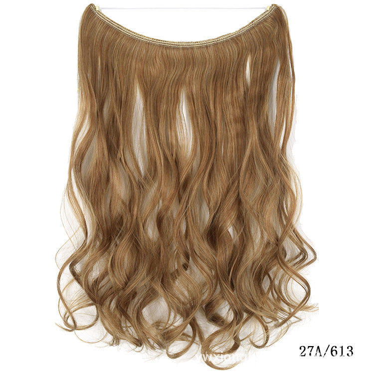 22-Inch Invisible Wire Hair Extensions - No Clips, Silky Straight Synthetic