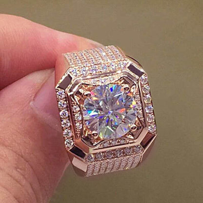 Micro-Inlaid Diamond Square Ring – Creative Fashion Jewelry