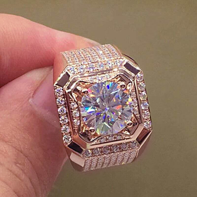 Micro-Inlaid Diamond Square Ring – Creative Fashion Jewelry