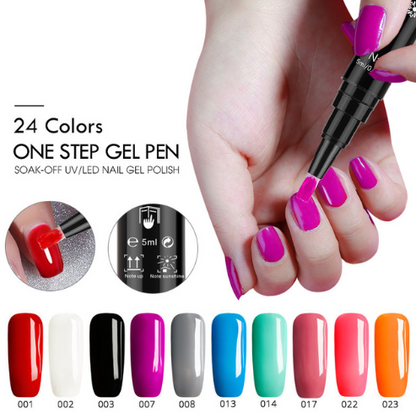 3-in-1 Gel Nail Varnish Pen - Glitter One-Step Nail Art Polish