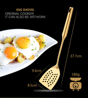 Gold Cooking Utensil Set – Spatula, Colander & Spoon Set for Kitchen