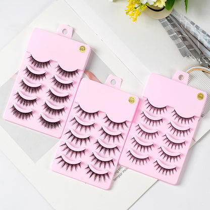 5 Pairs Manga-Inspired False Eyelashes – Natural Wispy Korean Cosplay Lashes