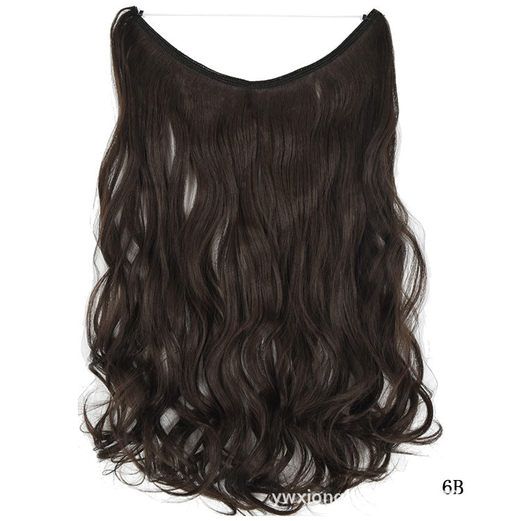 22-Inch Invisible Wire Hair Extensions - No Clips, Silky Straight Synthetic