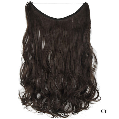 22-Inch Invisible Wire Hair Extensions - No Clips, Silky Straight Synthetic