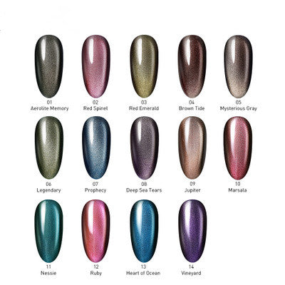 Bright Gel Nail Glitter Polish - Color-Changing Cat Eye Nail Art (20ml)