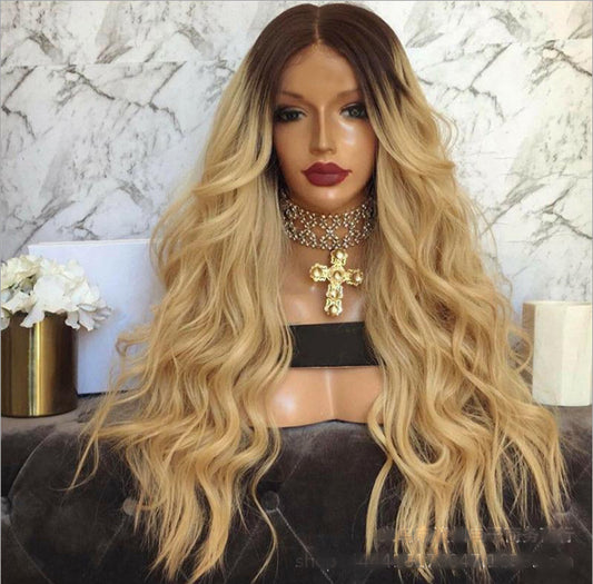 Long Curly Hair Wig Set – 72cm High-Temperature Fiber, Natural Look