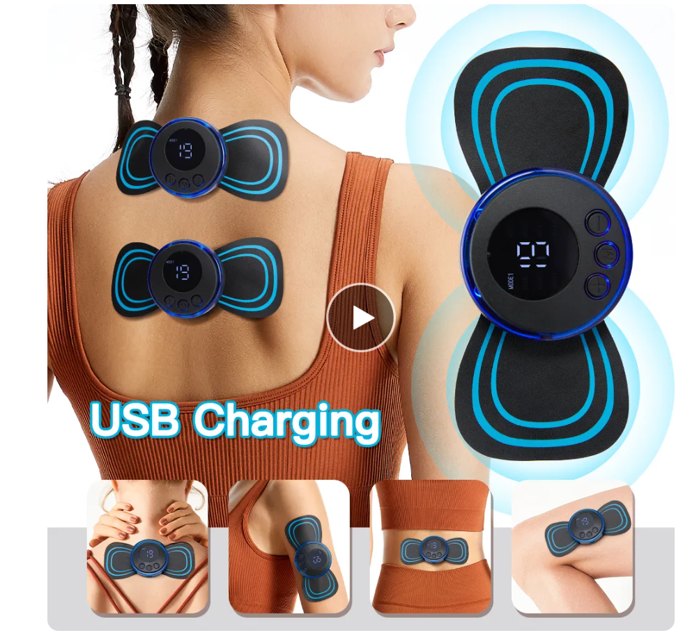Mini Smart Electrotherapy Massage Pad – LCD Display, Portable Relief for Neck, Back & Waist