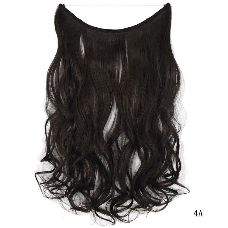 22-Inch Invisible Wire Hair Extensions - No Clips, Silky Straight Synthetic