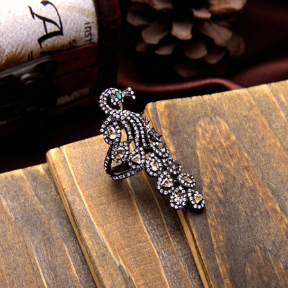 Elegant Peacock Diamond Women's Ring – Cute & Stylish Design