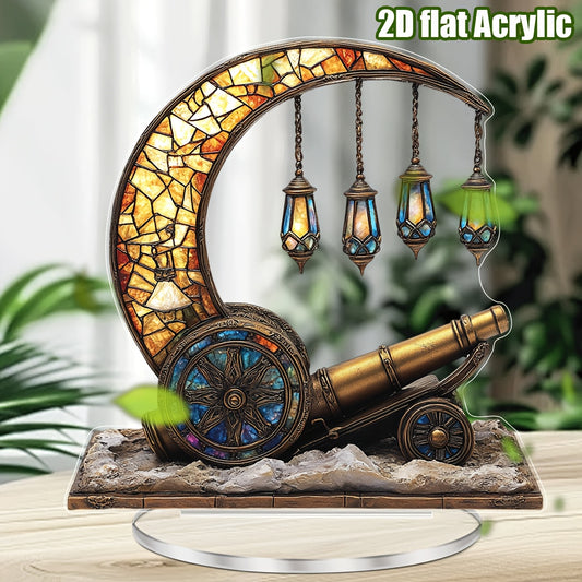 2D Acrylic Middle Eastern Cannon Decor – Islamic Desktop Accent for Ramadan, Eid Gifts, and Daily Prayer