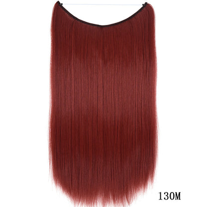 22-Inch Invisible Wire Hair Extensions - No Clips, Silky Straight Synthetic
