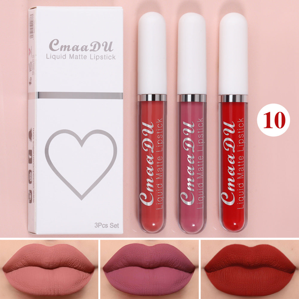Waterproof Non-Stick Long-Lasting Lip Gloss Set – 3-Pack