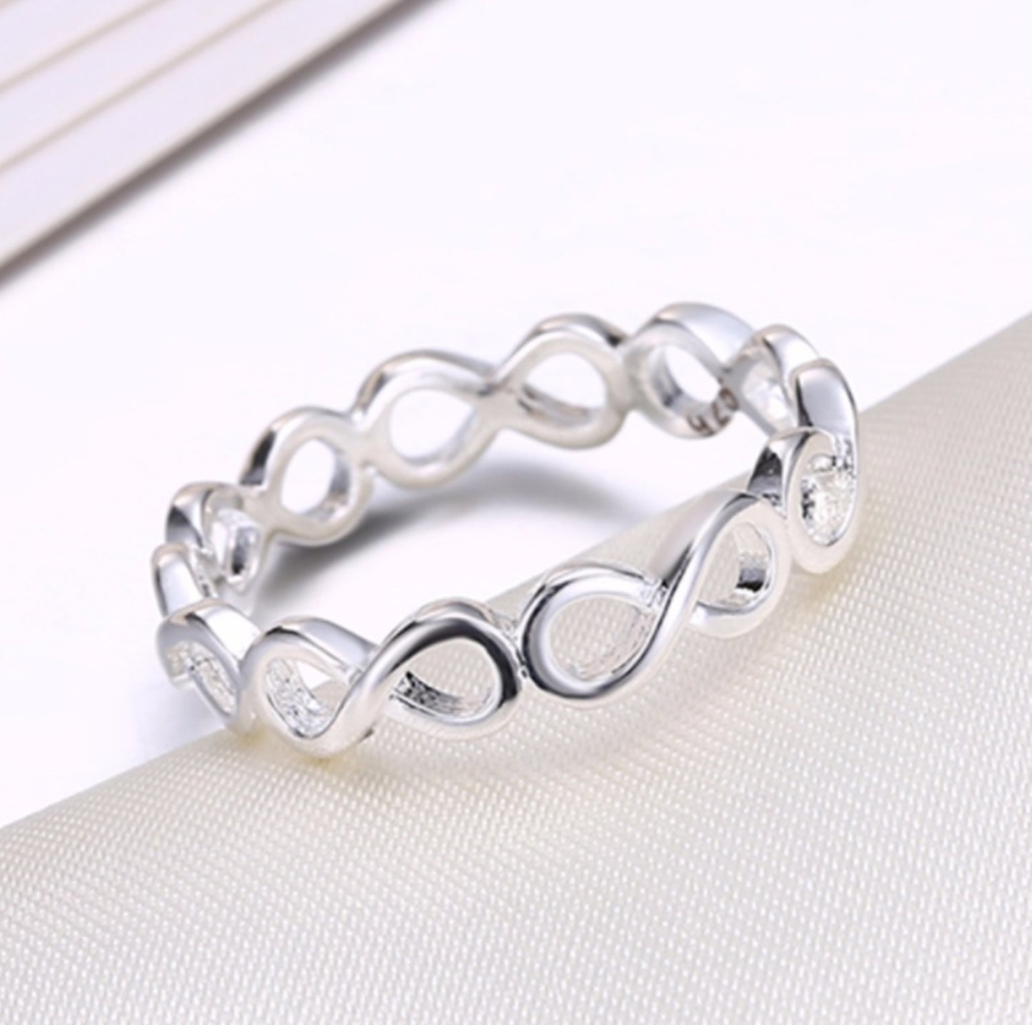 Simple Personality Hollow Out 8-Word Ring – Unisex, Adjustable Size