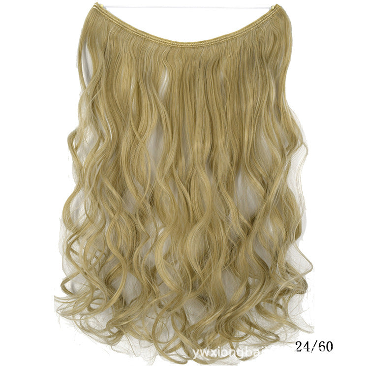 22-Inch Invisible Wire Hair Extensions - No Clips, Silky Straight Synthetic