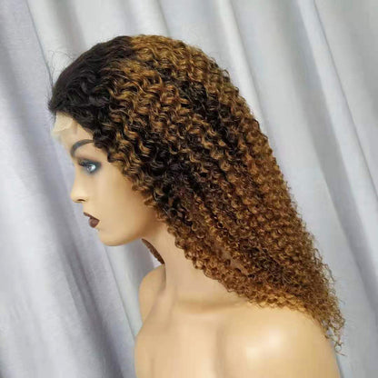 Human Hair Wig - Kinky Curly Lace Front, Natural Look