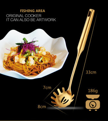 Gold Cooking Utensil Set – Spatula, Colander & Spoon Set for Kitchen