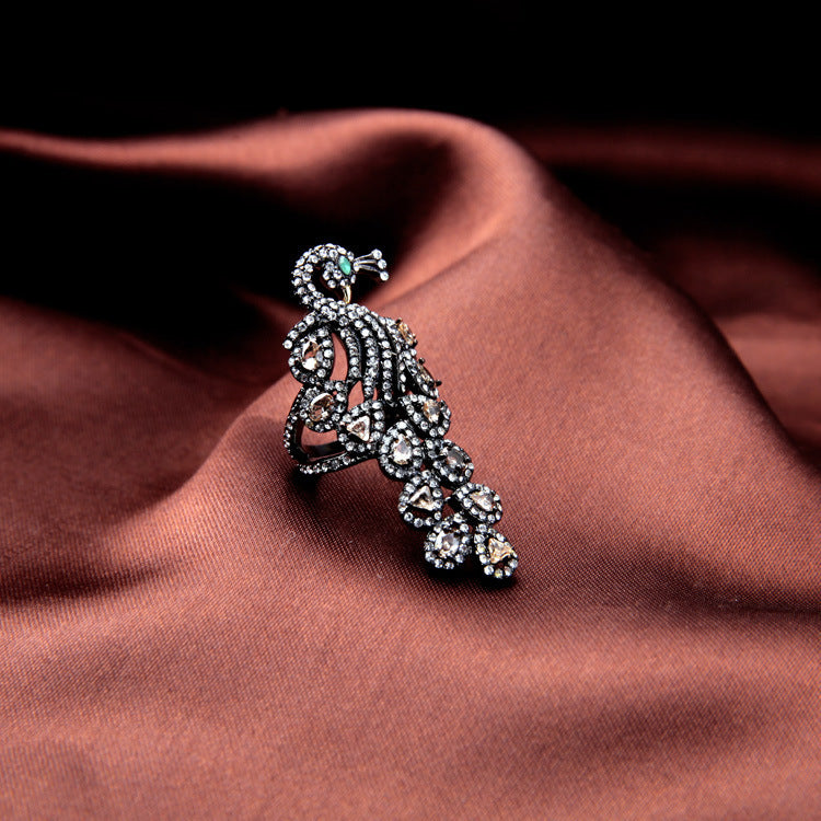 Elegant Peacock Diamond Women's Ring – Cute & Stylish Design