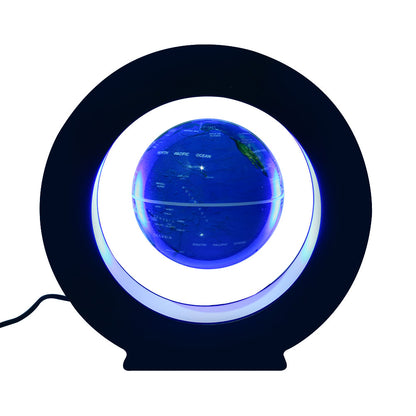 Magnetic Levitating Globe with LED Light – 360° Rotating O-Shaped Display