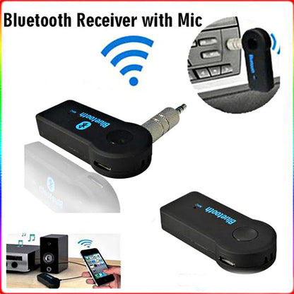 Universal Bluetooth Music Receiver with Mic - 3.5mm AUX Adapter for Hands-Free Streaming
