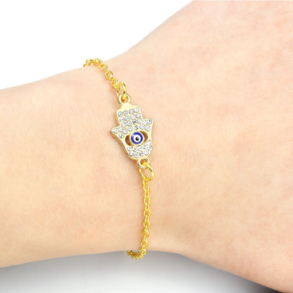 Blue Eye Bracelet Muslim Jewelry – Protective Geometric Alloy Design