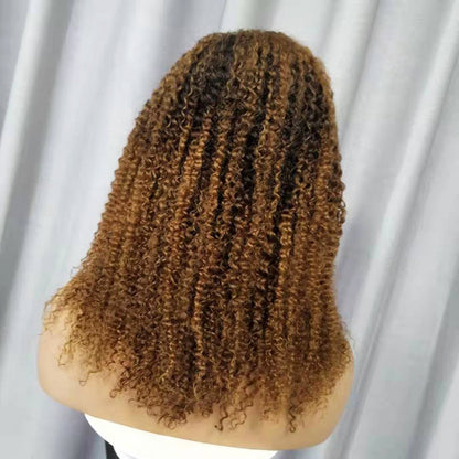 Human Hair Wig - Kinky Curly Lace Front, Natural Look