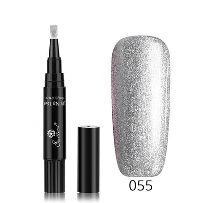 3-in-1 Gel Nail Varnish Pen - Glitter One-Step Nail Art Polish