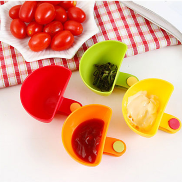 Creative Mini Clip-On Bowls for Plates – Colorful Dipping Cups