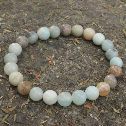 Men's Natural Healing Energy Stretch Bracelet – Amazon Stone Polished