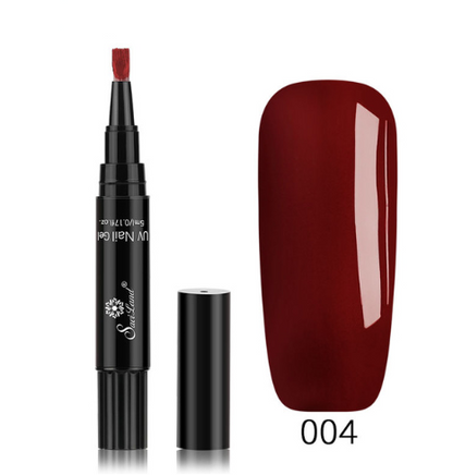 3-in-1 Gel Nail Varnish Pen - Glitter One-Step Nail Art Polish