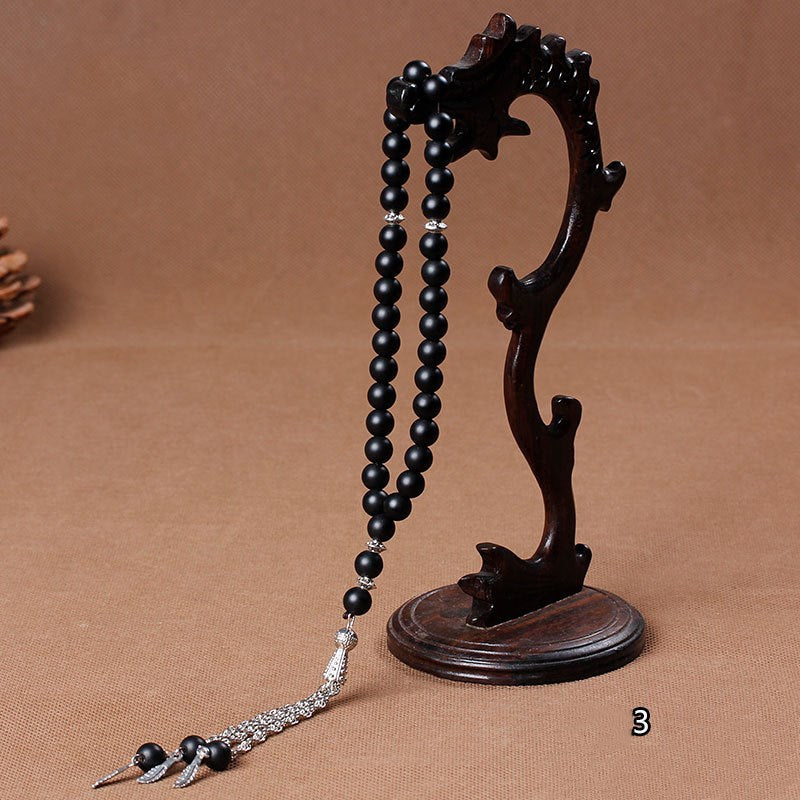 33 Natural Stone Agate Crystal Muslim Rosary Bracelet