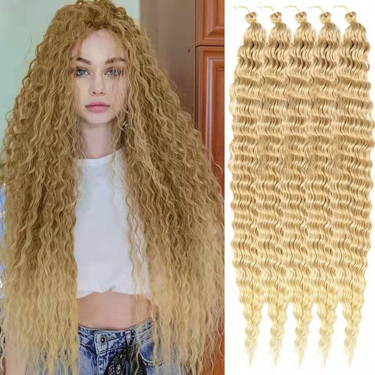 European & American Style Synthetic Fiber Wig – 32" Long, Multiple Colors Available