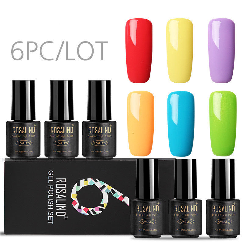 Fine Nail Polish Set - 6 Bottles of Vibrant Colors