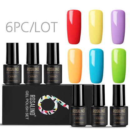 Fine Nail Polish Set - 6 Bottles of Vibrant Colors