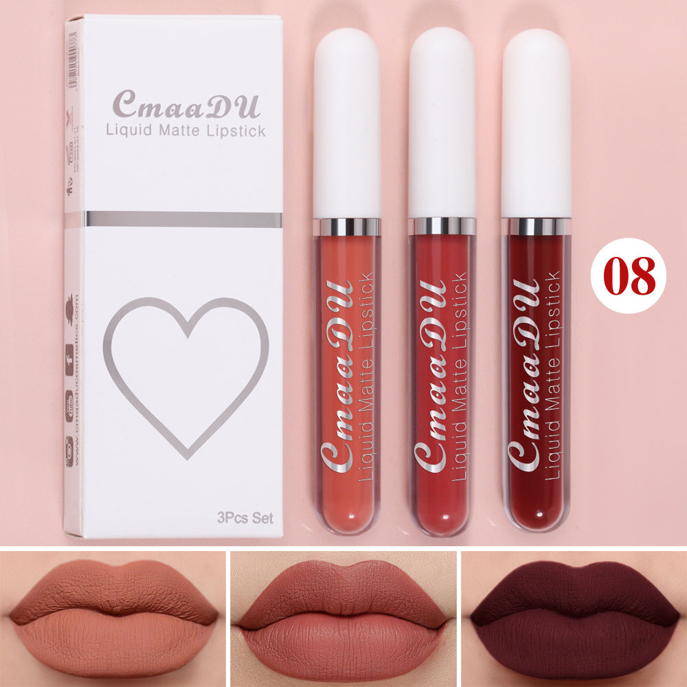 Waterproof Non-Stick Long-Lasting Lip Gloss Set – 3-Pack