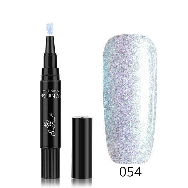 3-in-1 Gel Nail Varnish Pen - Glitter One-Step Nail Art Polish