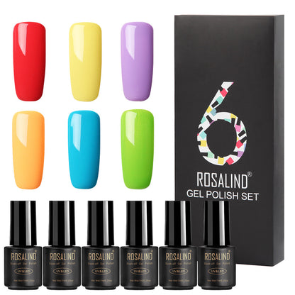 Fine Nail Polish Set - 6 Bottles of Vibrant Colors