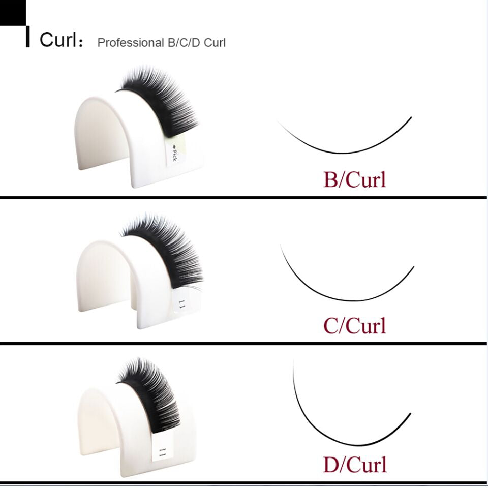 Korean Silk Volume Lash Extensions – B/C/D Curl, Multiple Thickness Options