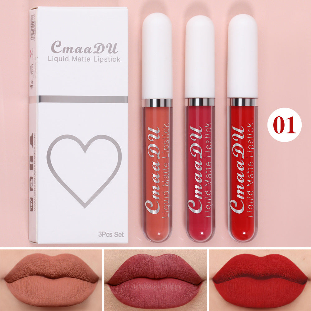 Waterproof Non-Stick Long-Lasting Lip Gloss Set – 3-Pack