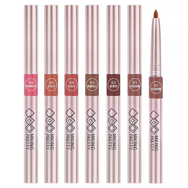 Waterproof Matte Lip Liner Pen – Rotating Lipstick, Long-Lasting Color