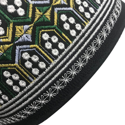 Arabic Muslim Hat for Men – Elegant Embroidered Cotton Islamic Cap