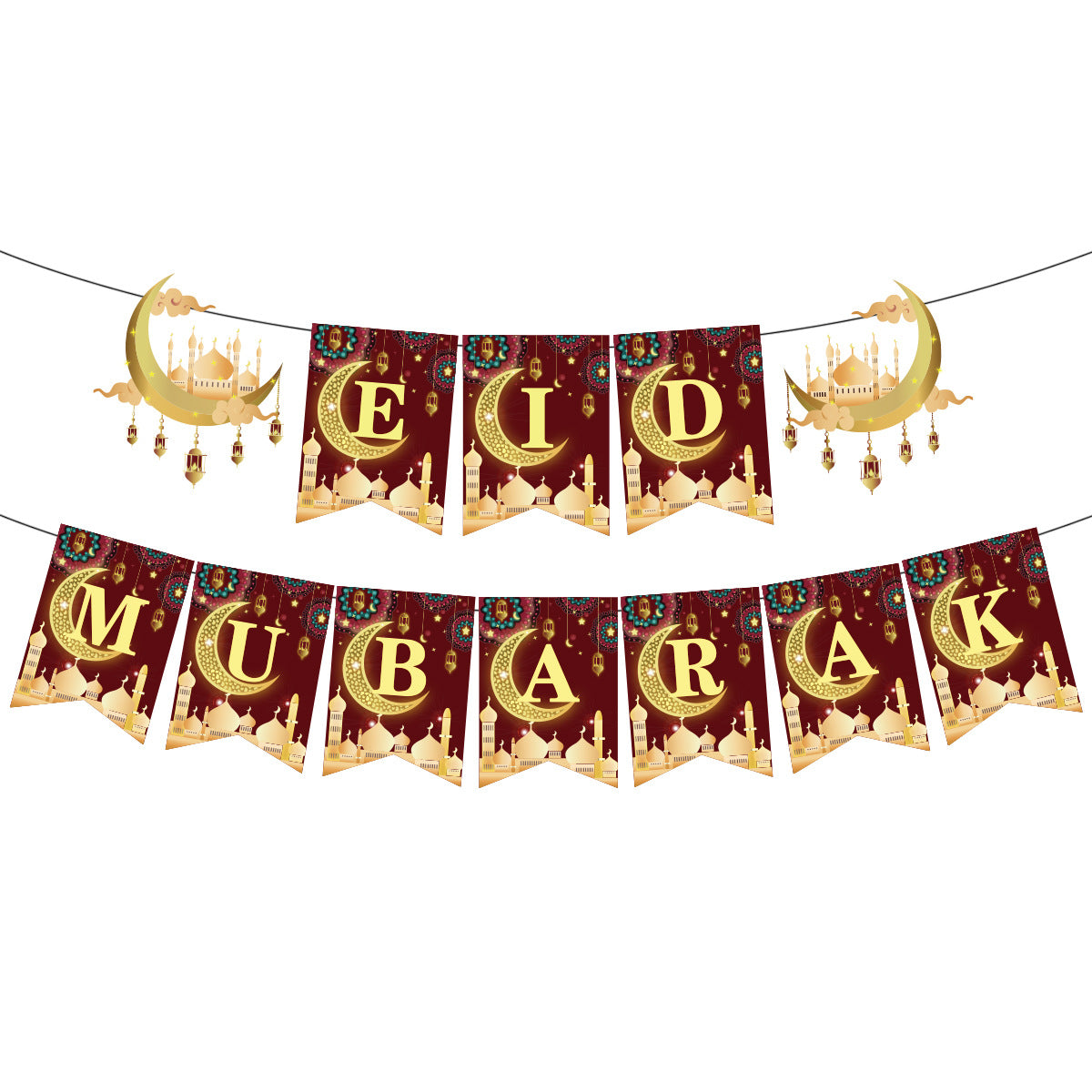 Muslim Ramadan Party Decoration Kit – Cake Inserts, Flags & Balloons