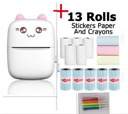 Portable Mini Bluetooth WiFi Printer – Pocket-Sized Photo & Label Printer for Students & Notes