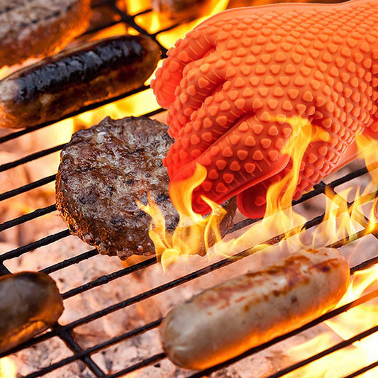 Food Grade Silicone BBQ Gloves – Heat Resistant Oven Mitts for Safe Cooking