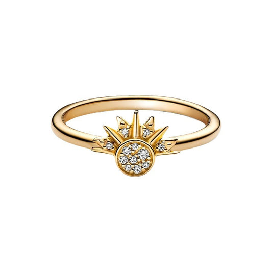 Sterling Silver Rising Sun & Blue Moon Two-in-One Ring