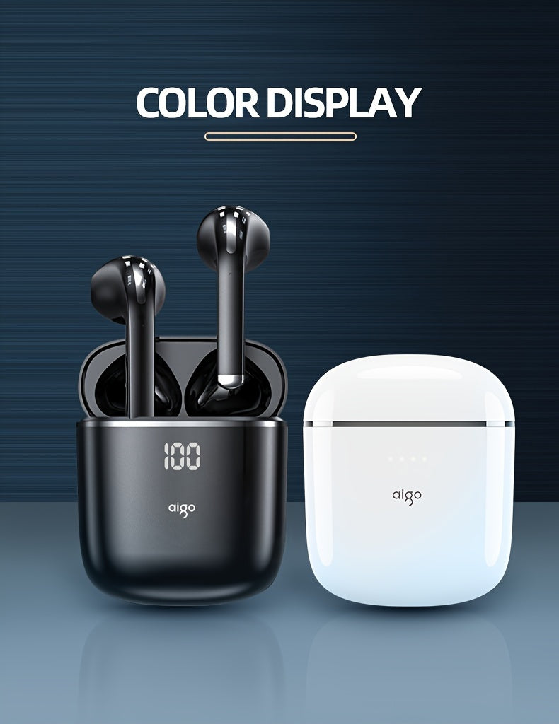 Aigo T18 Bluetooth 5.3 TWS Earbuds - Dual HD Mic Sports & Gaming Headset